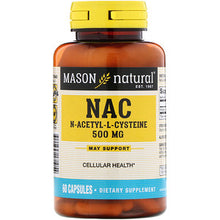 Load image into Gallery viewer, Mason Natural NAC N-Acethyl-L-Cysteine 500mg 60 caps