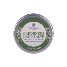 Load image into Gallery viewer, Celtic Herbal Gardeners Hand Salve with Sea Buckthorn, Rosemary & Black Pepper 25g