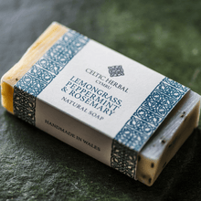 Load image into Gallery viewer, Celtic Herbal Lemongrass, Peppermint & Rosemary Soap 100g - Handmade Natural Soap Bar