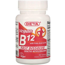 Load image into Gallery viewer, Deva Vegan B12 with Folic Acid & B6, 90 Tablets