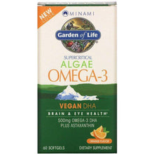Load image into Gallery viewer, Garden of LIfe Algae Omega-3, Orange Flavor, 60 Softgels