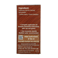 Load image into Gallery viewer, Light Mountain Natural Hair Color & Conditioner, Red 113g