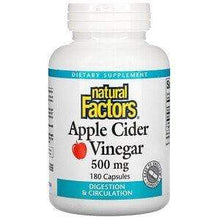 Load image into Gallery viewer, Natural Factors Apple Cider Vinegar 500 mg, 180 Capsules
