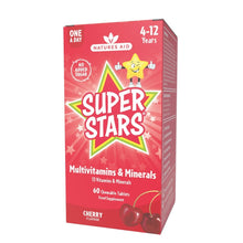 Load image into Gallery viewer, Natures Aid Super Stars Multivitamin & Minerals 4-12 Years 60 chewable tabs