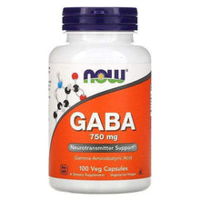 Load image into Gallery viewer, Now Default Gaba 750mg 100 Veg Capsules