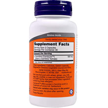 Load image into Gallery viewer, Now Default L-Carnitine 250 mg Veg Caps