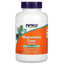 Load image into Gallery viewer, Now Default Magnesium Caps 400mg 180 Vegetarian/Vegan Capsules