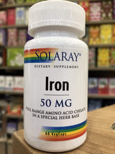 Load image into Gallery viewer, Solaray Solaray Iron 50mg 60veg caps
