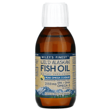 Load image into Gallery viewer, Wiley's Finest Wild Alaskan Fish Oil, Omega-3 Liquid, Natural Lemon Flavor, 2,150mg, 125ml