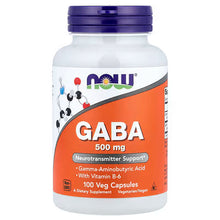 Load image into Gallery viewer, Now Gaba 500mg - 100 Cap