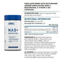 Load image into Gallery viewer, Applied Nutrition Nad+ Resveratrol - 60 Caps