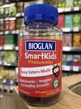 Load image into Gallery viewer, Bioglan Smart Kids Fussy Eaters Multi 30 rasp gummies
