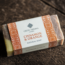 Load image into Gallery viewer, Celtic Herbal Cinnamon &amp; Orange Soap 100g - Handmade Natural Soap Bar
