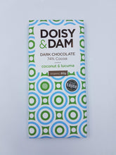 Load image into Gallery viewer, Doisy&amp;Dam Dark Chocolate 74% cacao coconut &amp; lucuma 80g
