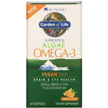 Load image into Gallery viewer, Garden of LIfe Algae Omega-3, Orange Flavor, 60 Softgels
