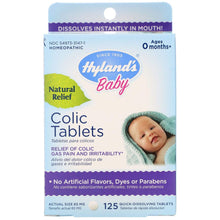 Load image into Gallery viewer, Hyland’s Baby, Colic Tablets, Ages 0 Months+, 125 Quick-Dissolving Tablets
