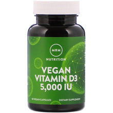 Load image into Gallery viewer, MRM Nutrition Vegan Vitamin D3, 5,000 IU, 60 Vegan Capsules
