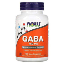 Load image into Gallery viewer, Now Default Gaba 750mg 100 Veg Capsules
