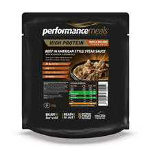 Load image into Gallery viewer, Performance Meals Beef In American Style Steak Sauce 350g
