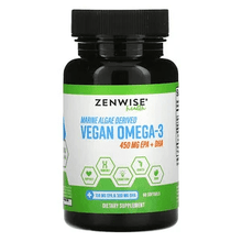 Load image into Gallery viewer, Zenwise Marine Algae Derived Vegan Omega-3, 225 mg, 60 Softgels

